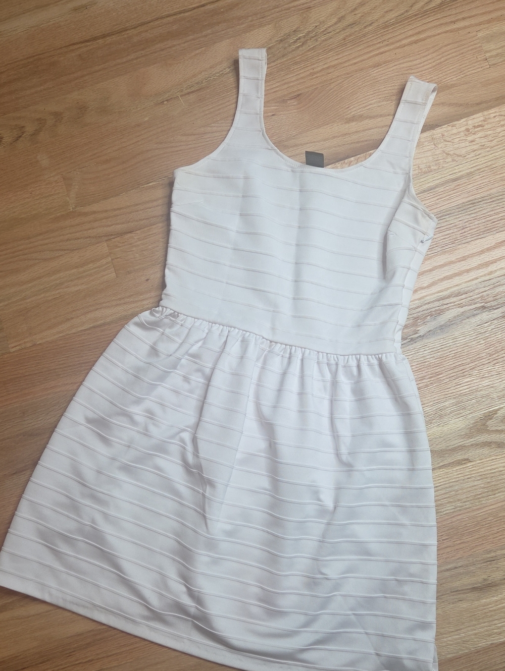 Aqua White Textured Dress Sz L